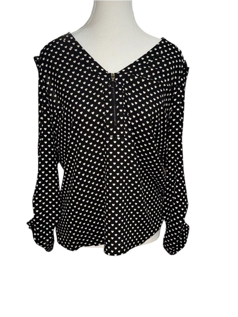Candie’s All Over Printed Hearts Blouse